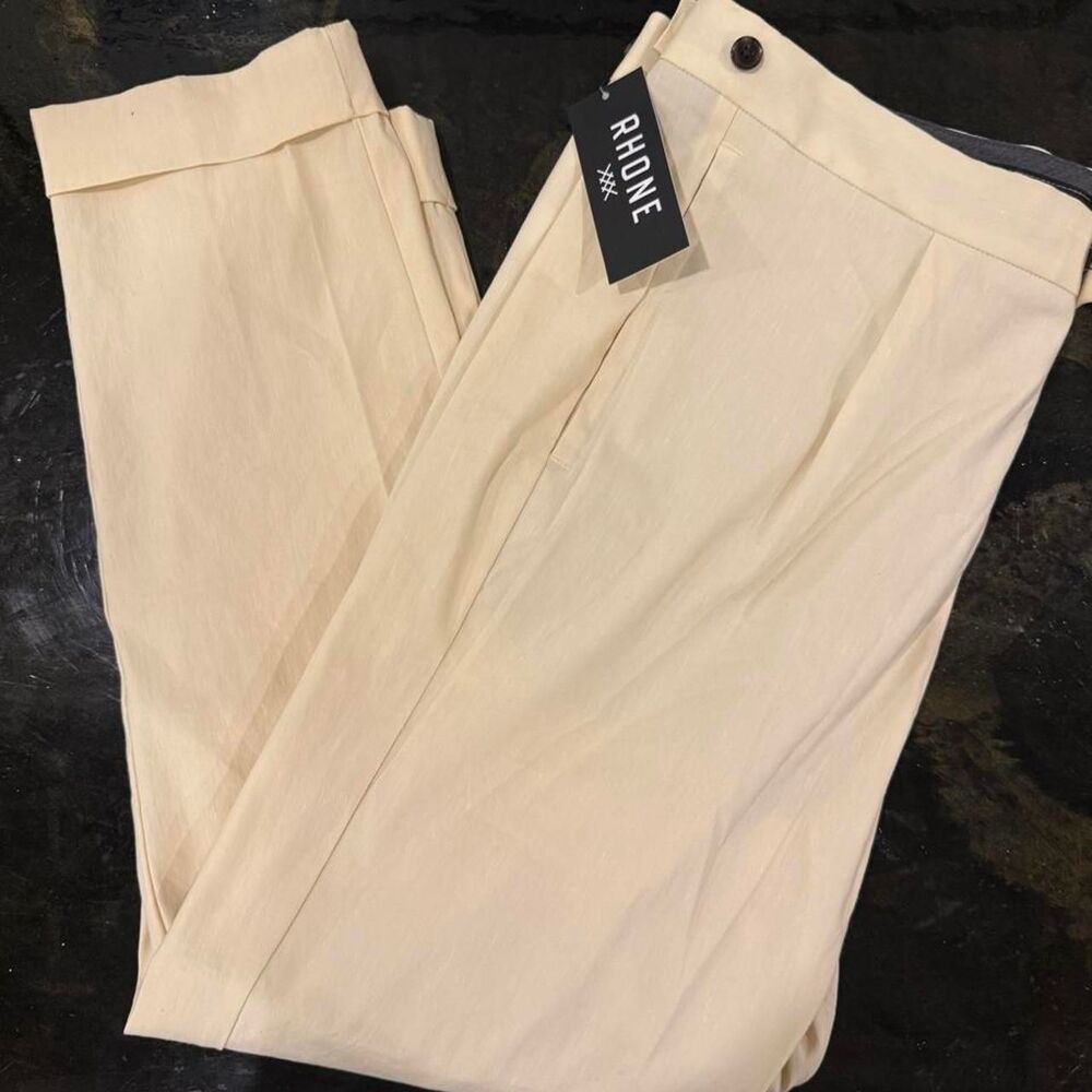 Rhone Men's Cream and White Trousers